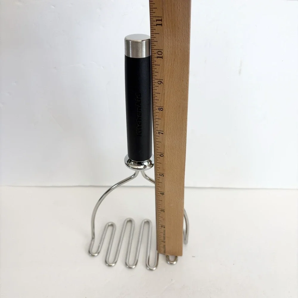 KitchenAid Stainless Steel Wire Potato Bean Masher Black Handle Large